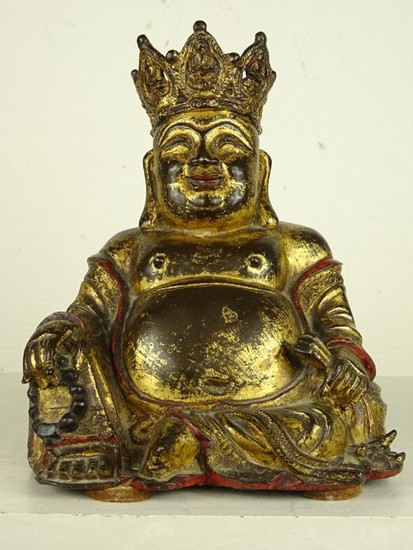 Figure of a seated Buddha- Gilt bronze - China - Ming Dynasty (1368-1644)