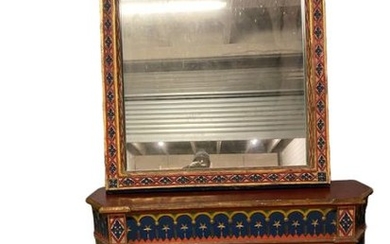 Fireplace with Mirror - Lacquered wood - Late 19th century
