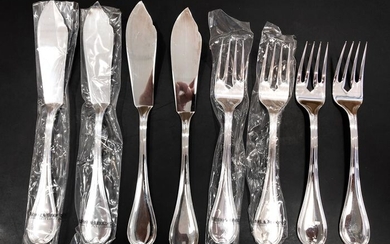 Fish cutlery (8) - Silver - Germany - Second half 20th century