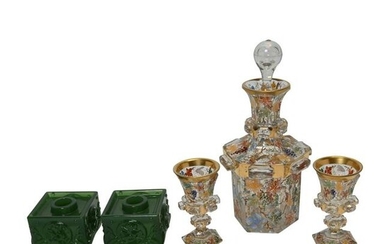 Five Continental Style Glass Table Articles.
