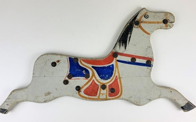 Folk Art Painted Wood Horse