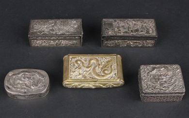 Four Chinese Silver Boxes