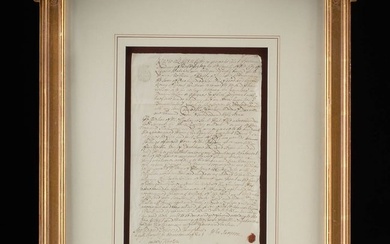 Framed 1737 Irish Mortgage Agreement on Laid Paper
