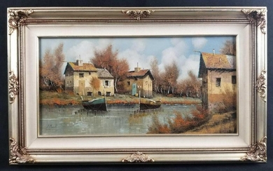 Framed Original Oil on Canvas by Guido Borelli