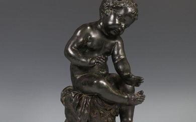 France, bronze sculpture of a putto, 19th century;...