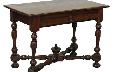 French 18th c Louis XIII side table desk with crossed...