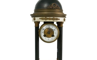 French Neoclassical Marble and Gilt Bronze Clock
