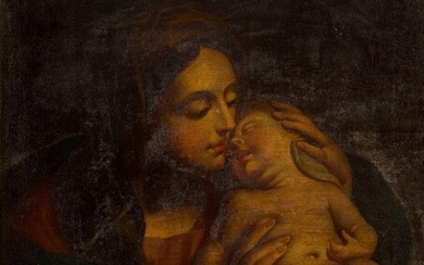 French School, early 19th century- Madonna and Child; oil on canvas, indistinctly signed and dated '1803' (lower right), 75.6 x 63.2 cm. Provenance: Private Collection, UK (by descent).