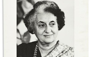 GANDHI, INDIRA. Photograph dated and Signed, bust