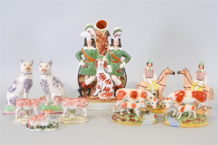 GROUP OF STAFFORDSHIRE FIGURES