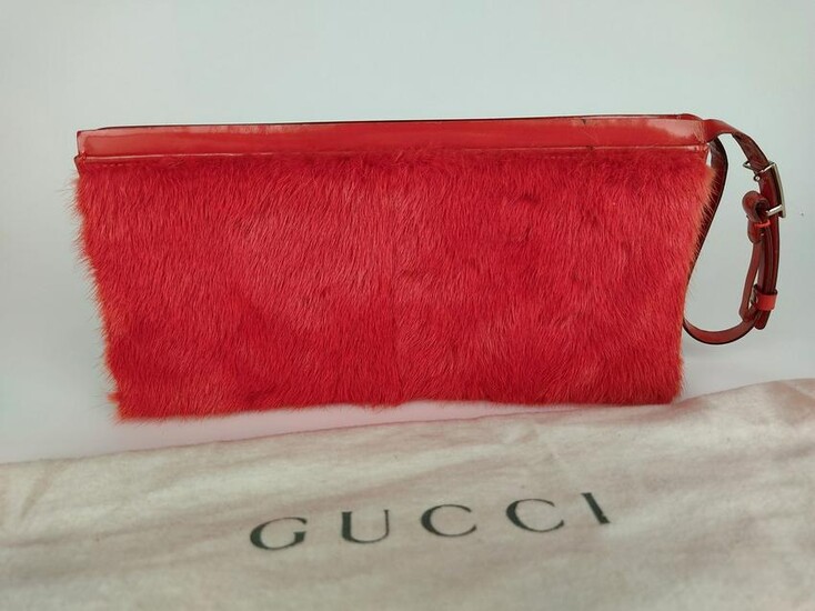 GUCCI Lapin and patent leather pochette, With dustbag