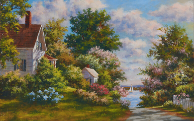 Gary Shepard (American, born 1951) Springtime on the Coast signed 'Gary Shepard' (lower right), titled on an unattributed label (affixed to the stretcher) 20 x 28 in.