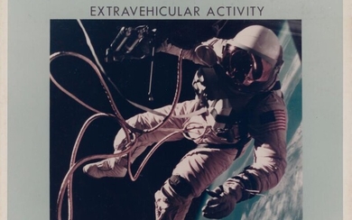 [Gemini IV] The first American spacewalk; Ed White spacewalking over the Earth...