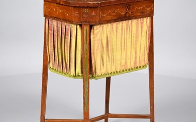 George III Inlaid and Paint-Decorated Work Table