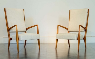 Gio PONTI 1891-1979 Rare paire de fauteuils mod. 589 - 1955