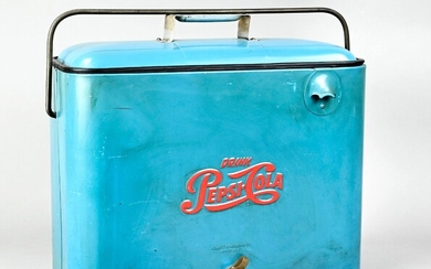 Glacière vintage originale de Pepsi Cola USA vers 1930/50, Progress Refrigerator Co., Louisville. KY. Traces...