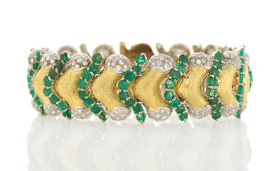 Gold, Emerald and Diamond Bracelet