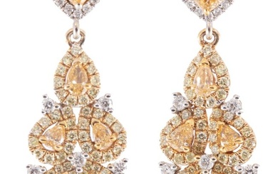 Gold, Fancy Color Diamond Earrings