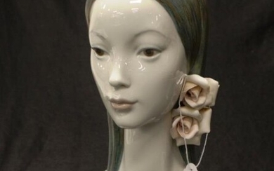 Good Lladro Head of a Woman figure marked to...