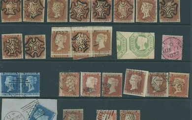 Great Britain Collections and Ranges 1840-1911 mostly QV selection arranged in six stock cards...