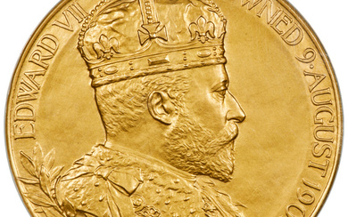 Great Britain: , Edward VII gold "Coronation" Medal 1902 MS63 NGC,...