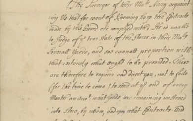 Great Britain Sir Richard Haddock 1691 (15 June) warrant headed "By the Principle Officers and...
