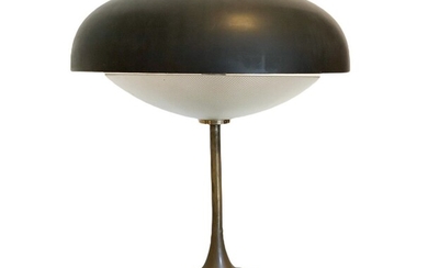 Gregoretti Stoppino Meneghetto per Arredoluce - Rarissima lampada da tavolo con struttura in fusione di ottone, 1950s