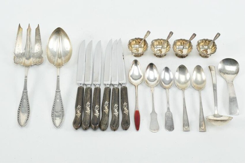 Group of sterling and coin silver serving items, incl.