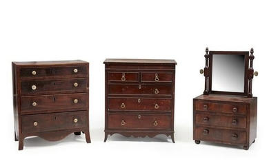 Group of three miniature furniture items, 19th century