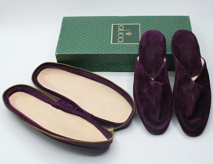 Gucci Suede Slippers - Purple