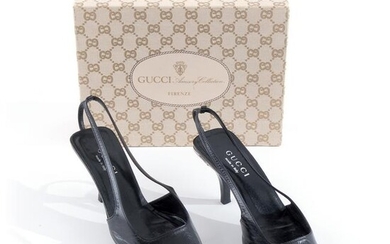 Gucci, a pair of black calfskin dÃ©colletÃ©
