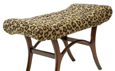 Guiseppi Scapinelli Bench with Leopard Print Linen