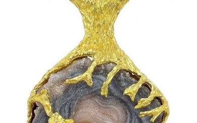 H. Stern Druzy Quartz, Gold Necklace Stones: Druzy