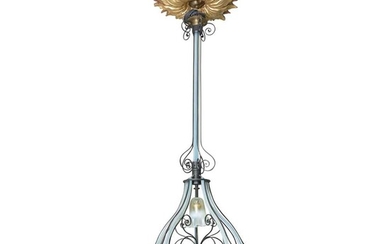HARRY POWELL (1853-1922) (ATTRIBUTED) FOR JAMES POWELL & SONS, WHITEFRIARS SIX-BRANCH ELECTRIC CEILING LIGHT, CIRCA 1900