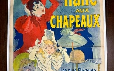 Halle aux Chapeaux - Art by Cheret (1888) 34.4" x 48.8"