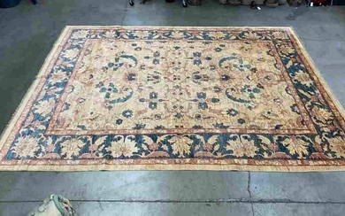 Hand Knotted Persian Agra Oushak Rug 13x9.6 ft