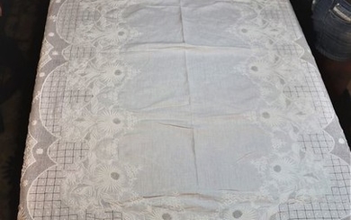 Hand embroidery in 100% linen from Madeira Island (1) - Linen - 1950-1974