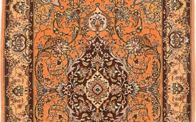 Hand-knotted Tabriz 50L Coral Rug 4'0" x 6'0"