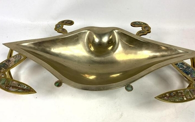 Hand wrought Brass Abalone Crab Dish. Taler, Mexico. Ma