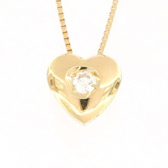18 kt. Yellow gold - Necklace with pendant - 0.05 ct Diamond