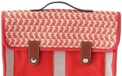 Hermes Bag Animaux Pixel Backpack Printed Red Canvas