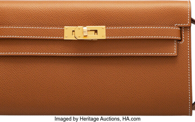 Hermès Gold Epsom Leather Kelly To Go Wallet with...