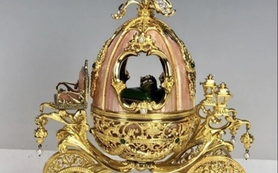 IMPERIAL FABERGE ENAMELLED & JEWELLED CARRIAGE