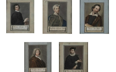 INCISORE DEL XIX SECOLO Group of five portraits