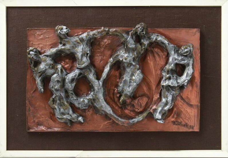 Illegibly Signed Mixed Metal Relief Sculpture