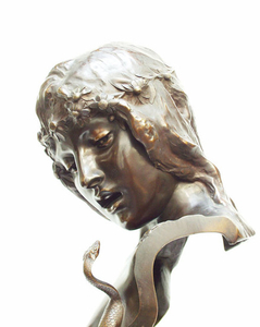 Isidoor De Rudder - LuppensGieterij - Art Nouveau "Cleopatra" bronze bust