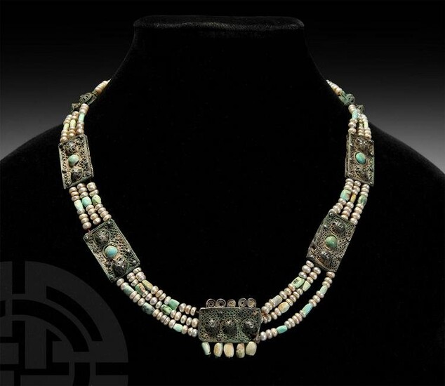 Islamic Silver Pendant Bead Necklace