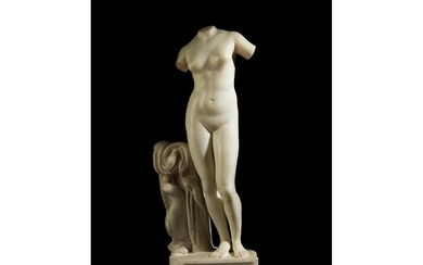 Italienischer Bildhauer des 19. Jahrhunderts, MARMORFIGUR DER BADENDEN VENUS
