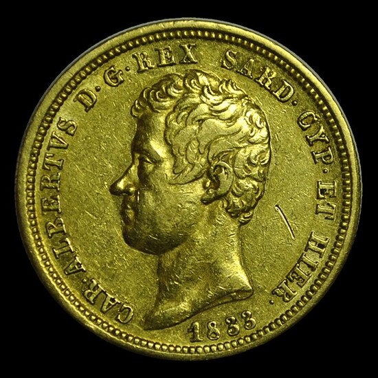 Italy - Kingdom of Sardinia - 50 Lire 1833 - Torino - Carlo Alberto - Gold