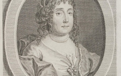 J. WILLE (*1715) after CHÉRON (*1648), Madeleine de Scudéry, I. Impression, around 1765, Copper engr